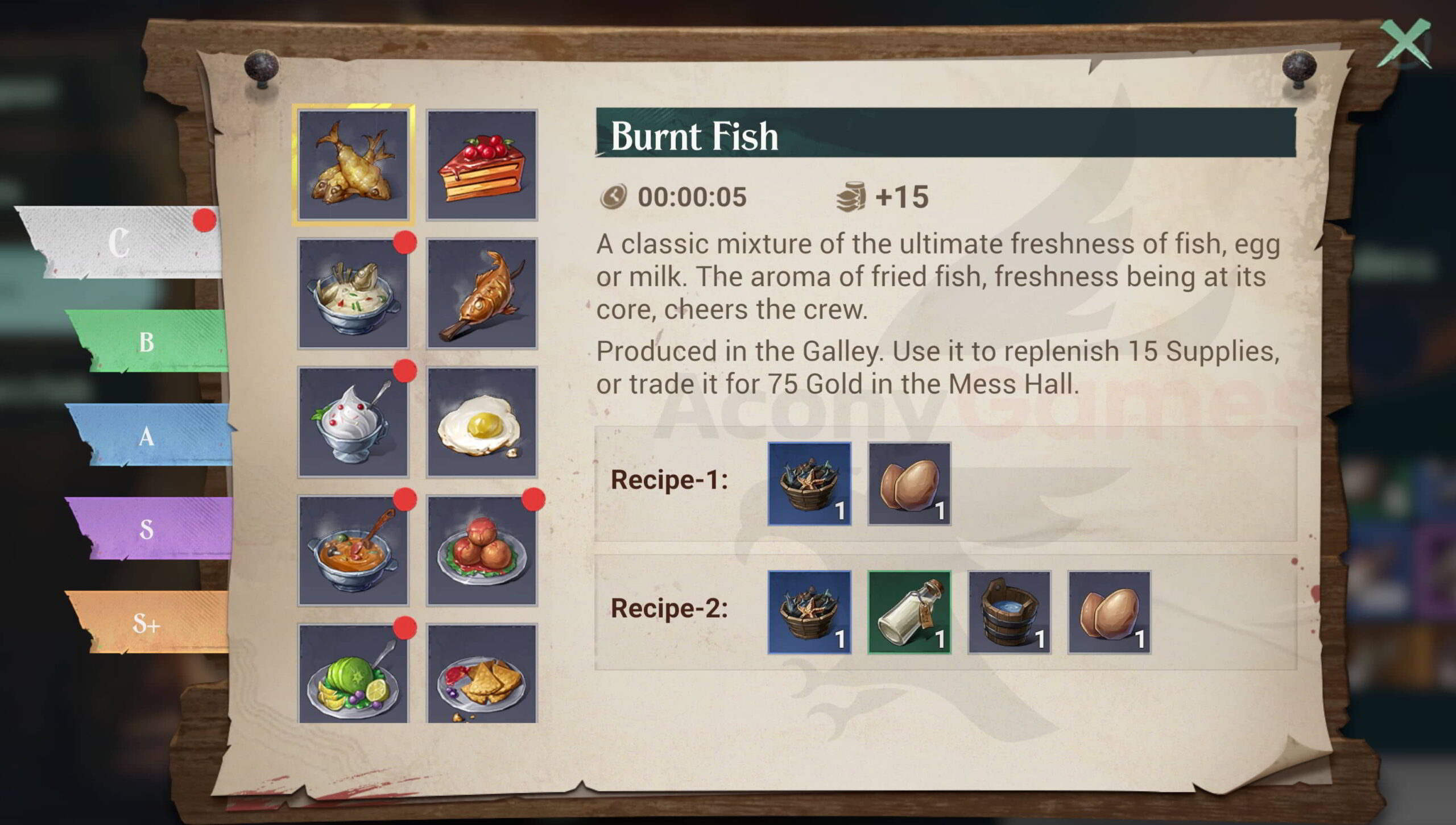 All Sea Of Conquest Food Recipes (ultimate List)