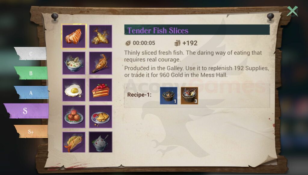 Sea Of Conquest All Food Recipe Guide For Cooking